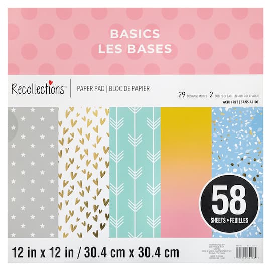 Basics Paper Pad by Recollections&#x2122;, 12&#x22; x 12&#x22;